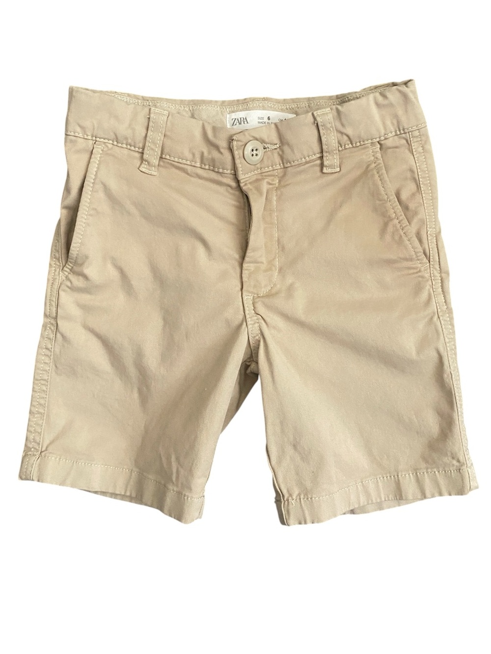 Zara Beige Flat Front Kids Chino Shorts